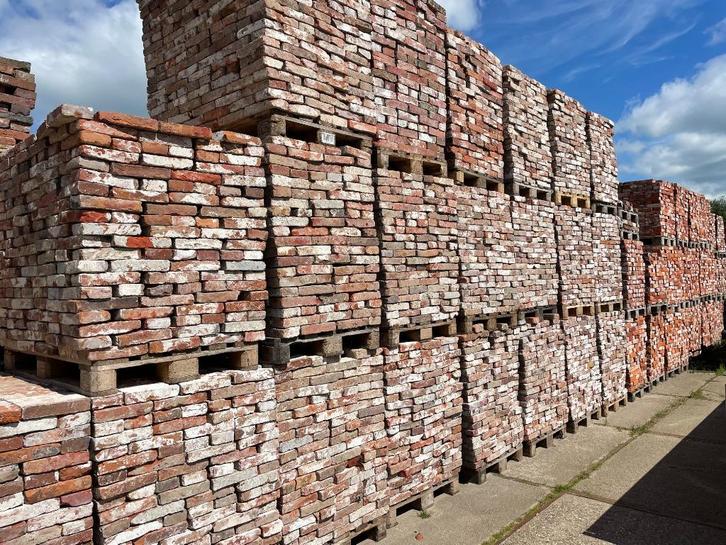 Partijen rode Groninger handvorm metselsteen circa 25x5x12cm, Doe-het-zelf en Verbouw, Metselstenen, Gebruikt, Bakstenen, Ophalen