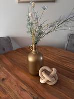 Vaas/ fles goud, Huis en Inrichting, Woonaccessoires | Vazen, Overige kleuren, Ophalen of Verzenden, Minder dan 50 cm, Glas