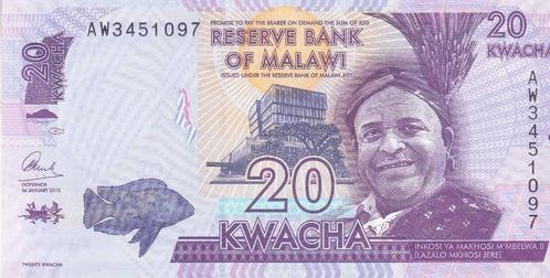 MALAWI 20 KWACHA 2015 NIEUW BILJET, Postzegels en Munten, Bankbiljetten | Europa | Niet-Eurobiljetten, Overige landen, Verzenden