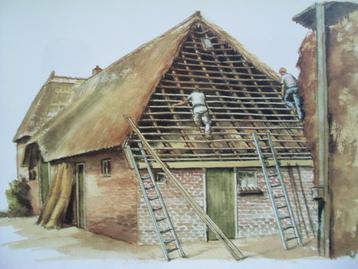 Een ambacht met riet, biezen en griendhout. beschikbaar voor biedingen