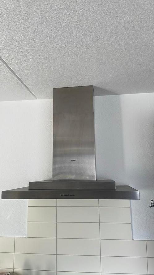 Goedwerkende rvs afzuigkap Siemens 90 cm, Witgoed en Apparatuur, Afzuigkappen, Gebruikt, Vrijstaand, Wandschouwkap, 600 tot 800 m³ per uur