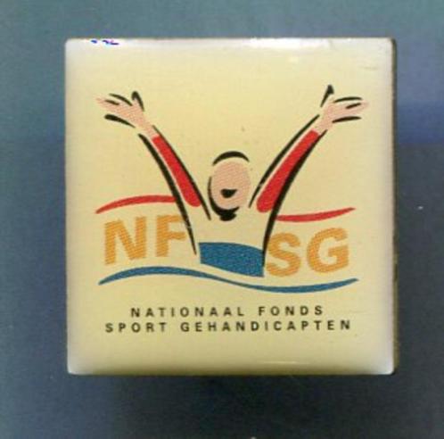 N.F.S.G. Nat. fonds sport gehandicapten PIN ( BLAD6_619 ), Verzamelen, Speldjes, Pins en Buttons, Zo goed als nieuw, Speldje of Pin