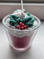 Kerstkaars in glas - Feestelijke decoratie, Huis en Inrichting, Ophalen, Overige materialen, Kaars, Minder dan 25 cm