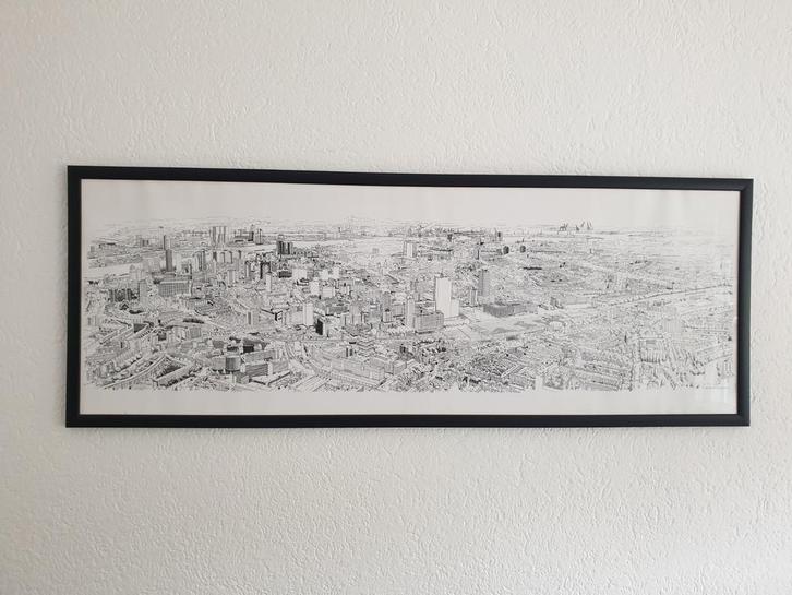 Rotterdam Tekening met Lijst, Antiek en Kunst, Kunst | Tekeningen en Foto's, Ophalen
