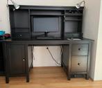 IKEA Hemnes Bureau Zwart met Opzetstuk, Huis en Inrichting, Bureaus, Ophalen, Gebruikt, Bureau