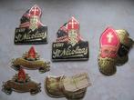 Vintage Set van 6 X Sinterklaas Etiket - 5 & 4.5 cm, Verzenden, Gebruikt