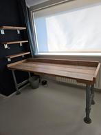 Stoer bureau van steigerhout, Ophalen, Gebruikt, 150 tot 200 cm, Minder dan 100 cm