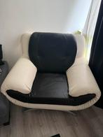 Grote comfortabele stoel, Huis en Inrichting, Ophalen, Zwart, Leer, Zo goed als nieuw