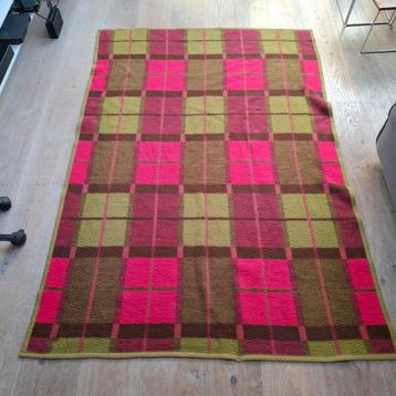vintage deken roze groen dralon beschikbaar voor biedingen