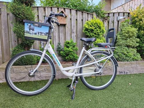 Batavus Mambo moederfiets + Qibbel achterzitje, Fietsen en Brommers, Fietsen | Dames | Moederfietsen, Gebruikt, Batavus, 47 tot 50 cm
