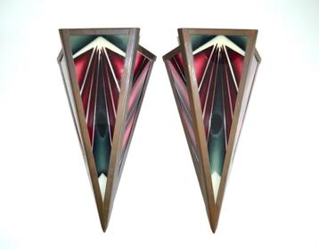 Set (2st) Amsterdamse school / Tuschinski / Art-Deco lampen beschikbaar voor biedingen
