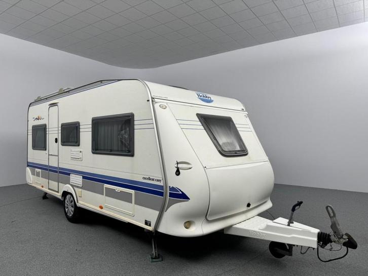 Hobby Excellent Easy 495 UL Voortent, Caravans en Kamperen, Caravans, Bedrijf, tot en met 4, Rondzit, Hobby, 2 aparte bedden, 4 tot 5 meter
