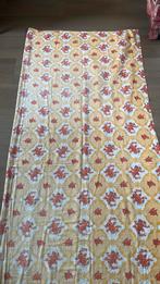 Flanellen retro laken met bloemen, Ophalen of Verzenden, Gebruikt, Tweepersoons, Wit
