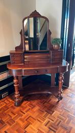 Mahonie victoriaanse kaptafel, Ophalen, 100 tot 150 cm, Zo goed als nieuw, Victoriaans, antiek, mahonie,