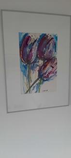 Aquarel orgineel tulpen, Antiek en Kunst, Ophalen