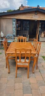 Queen Ann Eettafel met 6 Stoelen, Huis en Inrichting, Complete eetkamers, Ophalen, 5664HM, Queen ann, 4 tot 6 stoelen