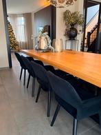 Zwarte Velvet Stoelen - Set van 8, Ophalen, Gebruikt, Zwart, Stof