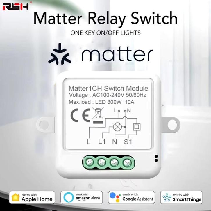 Matter 1CH Inbouwschakelaar, Hobby en Vrije tijd, Elektronica-componenten, Nieuw, Verzenden