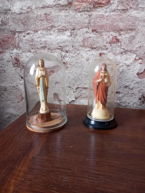 Maria en Jezus beeldje in stolp, Verzamelen, Religie, Gebruikt, Beeld(je), Ophalen of Verzenden