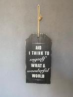 tekstbord met koord ....a wonderful world..., Ophalen of Verzenden