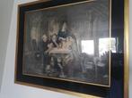 Prent eettafereel, Verzamelen, Foto's en Prenten, Ophalen, 1960 tot 1980, Zo goed als nieuw, Prent