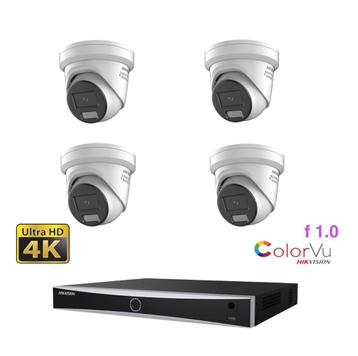 8MP ColorVu Hikvision IP PoE set/NVR+4x ColorVu camera beschikbaar voor biedingen