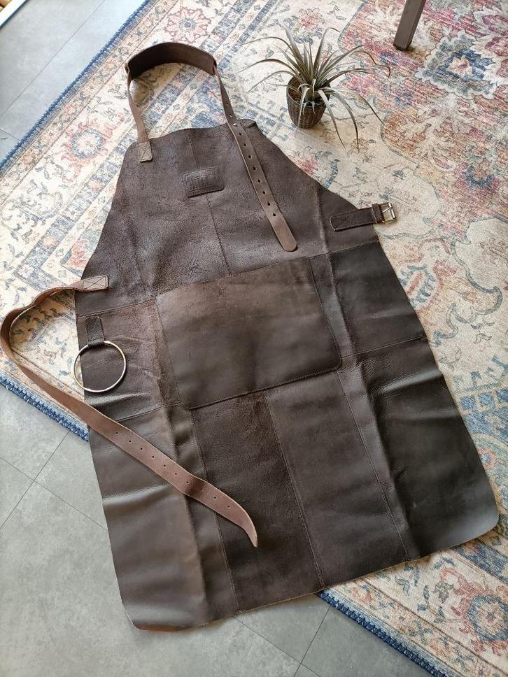 Leren kookschort / BBQ schort, Tuin en Terras, Barbecue-accessoires, Nieuw, Ophalen of Verzenden