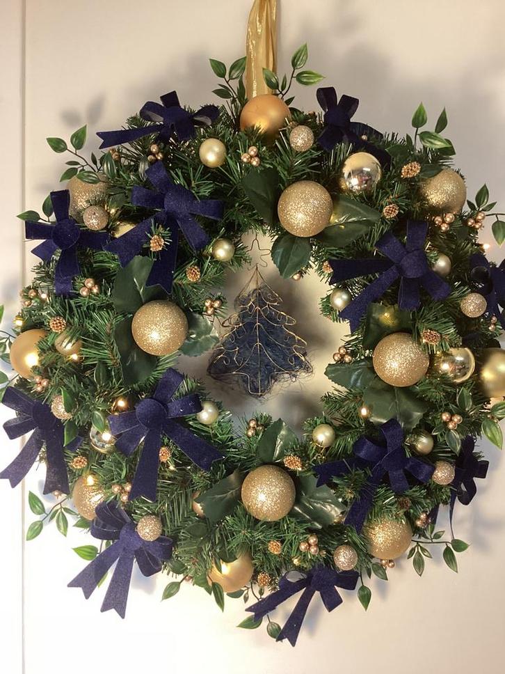 Prachtige en unieke grote kerstkras met verlichting 60 cm, Huis en Inrichting, Woonaccessoires | Kransen, Nieuw, Ophalen of Verzenden