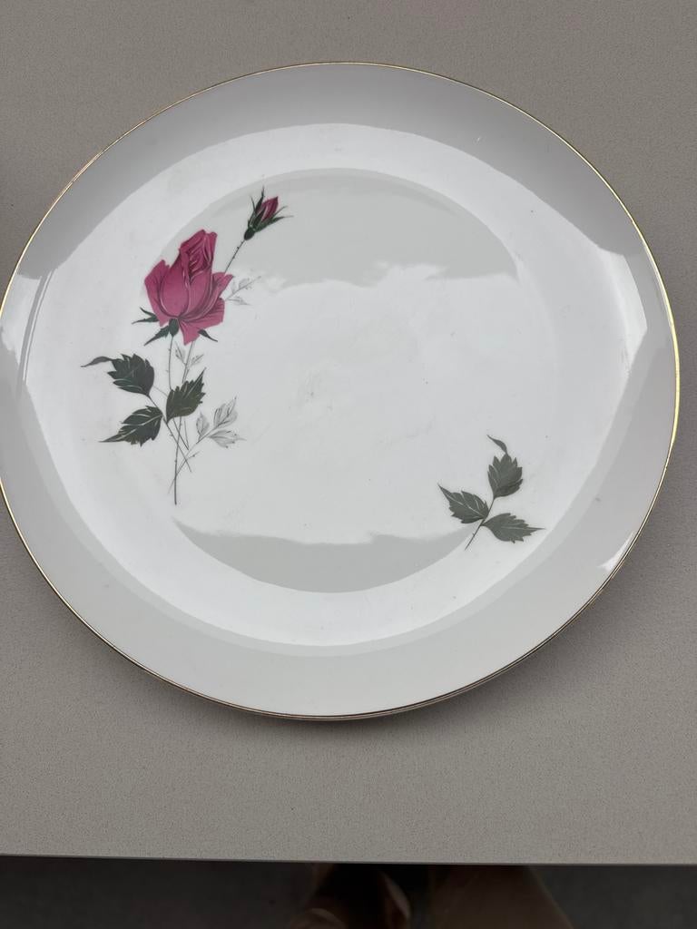 Vintage gebakstel, Huis en Inrichting, Keuken | Servies, Gebruikt, Ophalen of Verzenden, Overige stijlen, Porselein