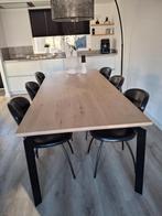 6 goede echt lederen eetkamerstoelen., Huis en Inrichting, Stoelen, Ophalen, Zo goed als nieuw, Vijf, Zes of meer stoelen