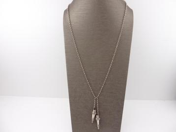 Zilveren jasseron collier met breipendoppen              Z36 beschikbaar voor biedingen