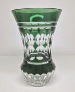 Val Saint Lambert geslepen groen vaasje, België 1960., Ophalen of Verzenden