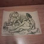 Naakttekening houtskool, Ophalen of Verzenden