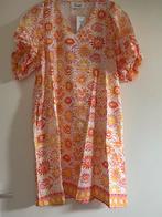 Prachtige jurkje oranje met print Maat S/M, Maat 38/40 (M), Nieuw, Oranje, Ophalen of Verzenden