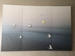 3 luik groot canvas van zee met bootjes 178 x 118, Ophalen, Gebruikt, 125 cm of meer, Schilderij