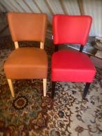 Horeca stoelen 2x leather look Bruin/ Rood, Huis en Inrichting, Stoelen, Twee, Overige kleuren, Leer, Ophalen of Verzenden