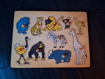 Playwood Houten Noppenpuzzel Wilde Dieren  beschikbaar voor biedingen