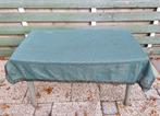 Groene kunststoffen tuintafel + 4 stoelen + tafelkleed, Tuin en Terras, Ophalen, 4 zitplaatsen, Kunststof, Gebruikt