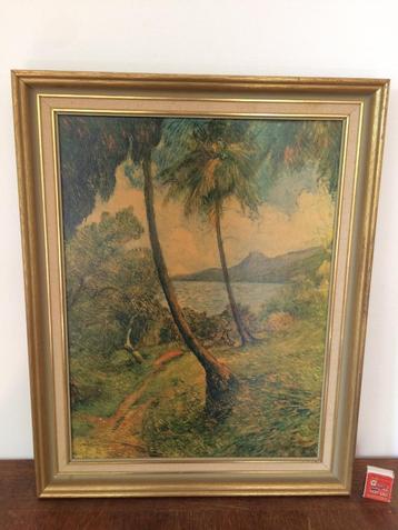 Charles Laval Landschap van Martinique 1887 oud schilderij beschikbaar voor biedingen
