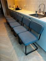 6 eetkamerstoelen grijs zwart, Huis en Inrichting, Stoelen, Ophalen, Zwart, Zo goed als nieuw, Stof