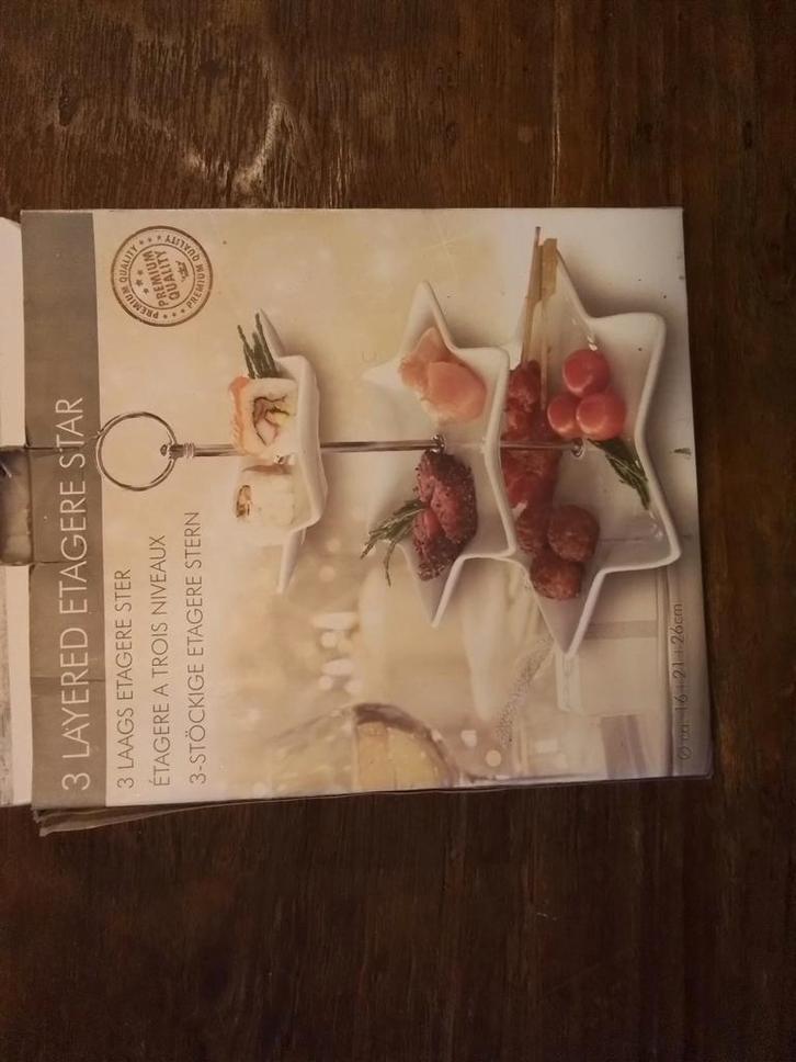 Kerstster Schaaltjes Etagère - 3 Laags, Diversen, Kerst, Ophalen