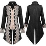 Zwarte heren steampunk jas / victoriaanse middeleeuwse, Verzenden, Nieuw, Overige maten, Kleding