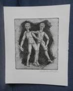 Ets Twee stoffen poppen door W.H. van Norden (1883-1978), Antiek en Kunst, Ophalen of Verzenden