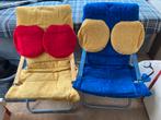 Kinder klapstoelen, 2 stuks, geel/ blauw, vintage, erg leuk, Caravans en Kamperen, Kampeermeubelen, Ophalen of Verzenden, Zo goed als nieuw