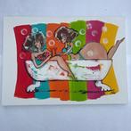 Schilderij Liz - Bath Party Dames in Bad Abstract 70x50xcm