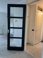 Industriële binnendeur zwart met glas, Doe-het-zelf en Verbouw, Deuren en Horren, Ophalen, Gebruikt, 80 tot 100 cm, Binnendeur
