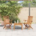 Tuinstoelen inklapbaar 2 st massief teakhout, Ophalen of Verzenden, Nieuw
