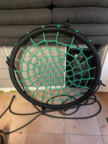 Nestschommel, netschommel, kinderschommel zwart/groen beschikbaar voor biedingen