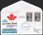 1e KLM vlucht Toronto Canada 1974, Postzegels en Munten, Brieven en Enveloppen | Nederland, Verzenden, Envelop