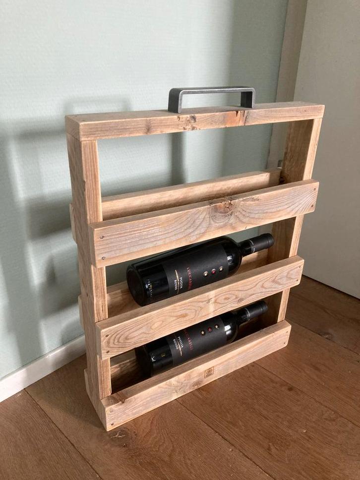 Origineel Houten Wijnrek Wijnladder 3 flessen NIEUW, Huis en Inrichting, Woonaccessoires | Wijnrekken, Nieuw, Hout, Minder dan 5 flessen
